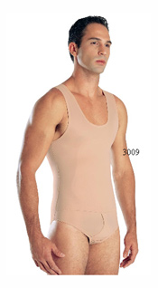 3009: Male Body Suit with fly, Crotch Hook & Eye Closure, Reinforced Torso Area    3009: Body Modelador para hombre con abertura delantera, Cierre con broche, Resfuerzo en la area del Torso   